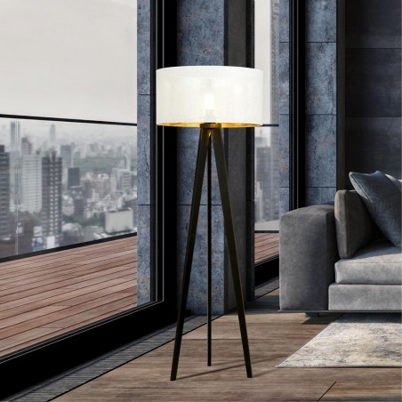 Lampadaire trepied Martin Blanc