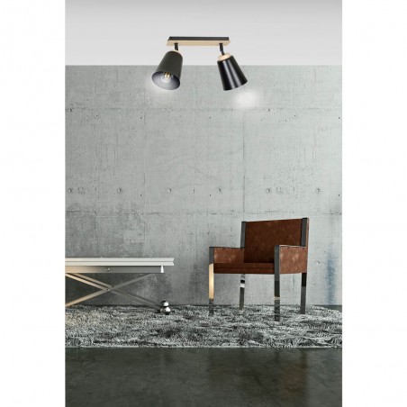 Regletté de plafond Tasla Noir (2 lumieres)