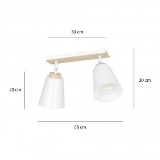 Regletté de plafond Tasla Blanc (2 lumieres)