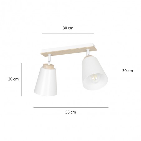 Regletté de plafond Tasla Blanc (2 lumieres)