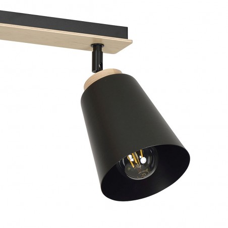 Regletté de plafond Tasla Noir (3 lumieres)