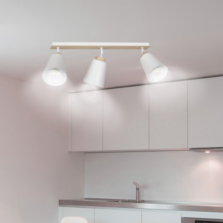 Regletté de plafond Tasla Blanc (3 lumieres)