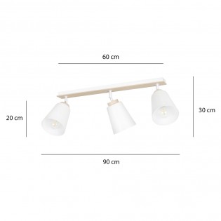 Regletté de plafond Tasla Blanc (3 lumieres)