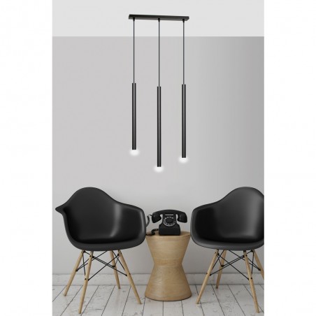 Regletté de plafond Tizo Noir (3 lumieres)