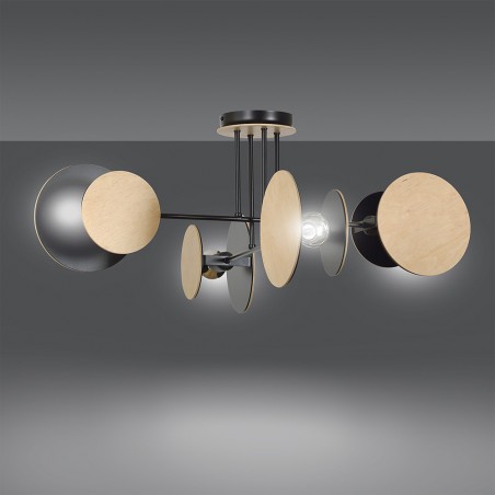 Plafonnier Olante Noir (4 lumieres)