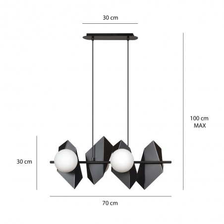 Regletté de plafond Escena Noir (4 lumieres)