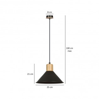 Lampe de plafond Piamonte Noir