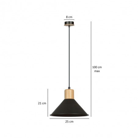 Lampe de plafond Piamonte Noir