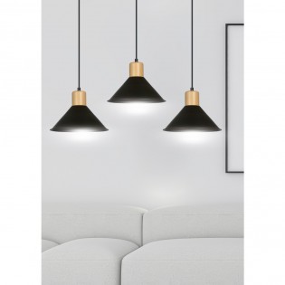 Regletté de plafond Piamonte Noir (3 lumieres)