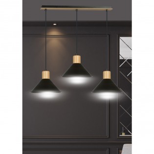 Regletté de plafond Piamonte Noir (3 lumieres)