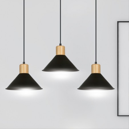 Regletté de plafond Piamonte Noir (3 lumieres)