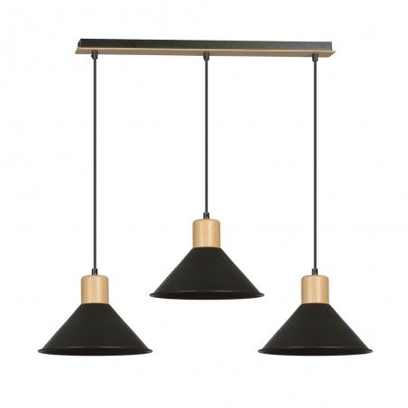 Regletté de plafond Piamonte Noir (3 lumieres)