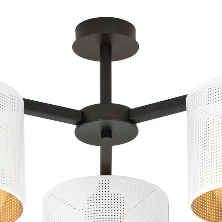 Plafonnier Rivera Blanc/Or (3 lumieres)