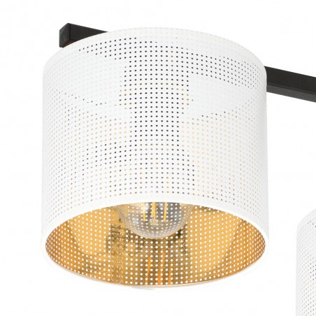Plafonnier Rivera Blanc/Or (3 lumieres)