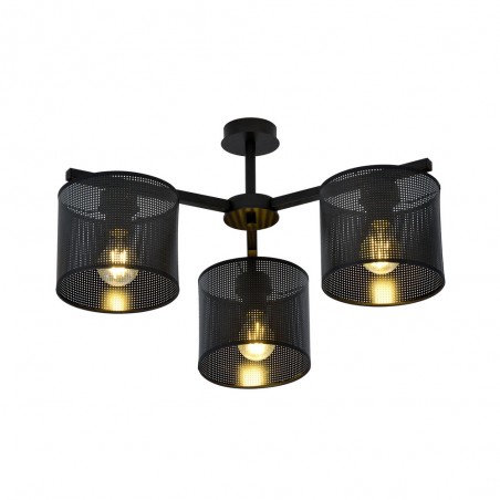 Plafonnier Rivera Noir (3 lumieres)