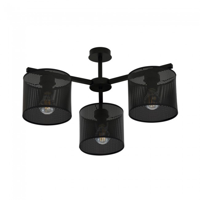 Plafonnier Rivera Noir (3 lumieres)