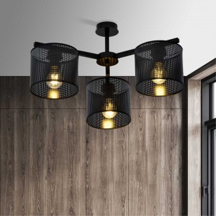 Plafonnier Rivera Noir (3 lumieres)