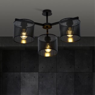Plafonnier Rivera Noir (3 lumieres)