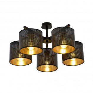 Plafonnier Rivera Noir/Or (5 lumieres)
