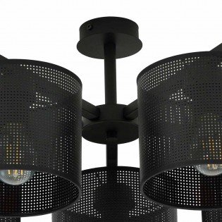 Plafonnier Rivera Noir (5 lumieres)