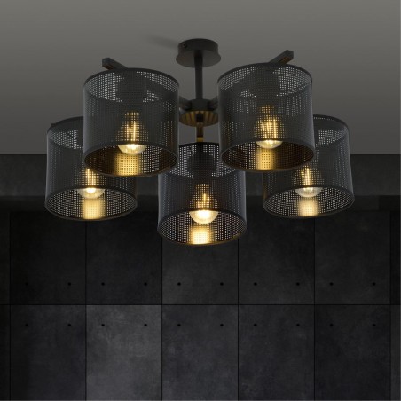 Plafonnier Rivera Noir (5 lumieres)