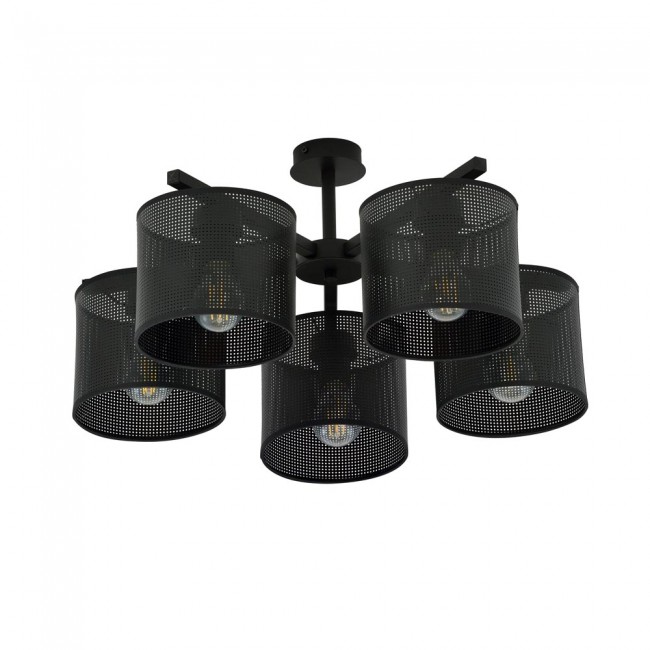 Plafonnier Rivera Noir (5 lumieres)