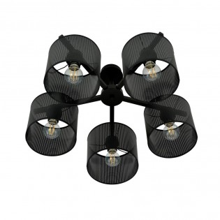 Plafonnier Rivera Noir (5 lumieres)