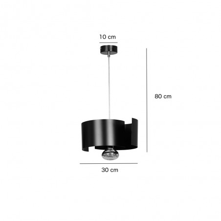 Lampe de suspension Bisón Noir