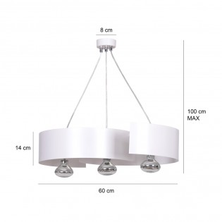 Lampe de plafond Bisón Blanc (3 lumieres)