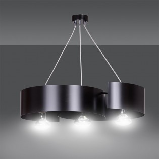 Lampe de plafond Bisón Noir (3 lumieres)