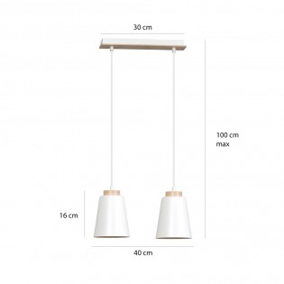 Regletté de plafond Lasso Blanc (2 lumieres)