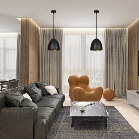 Lampe de plafond Jonix Noir/Or
