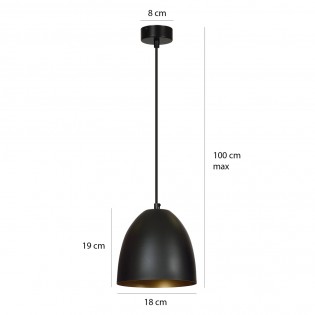 Lampe de plafond Jonix Noir/Or