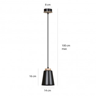 Lampe de plafond Lasso Noir