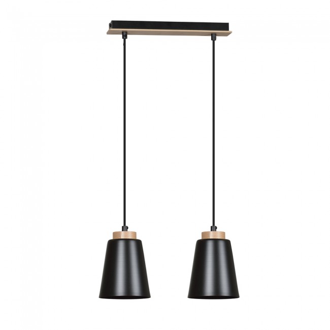 Regletté de plafond Lasso Noir (2 lumieres)