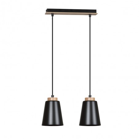Regletté de plafond Lasso Noir (2 lumieres)