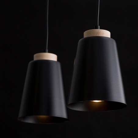 Regletté de plafond Lasso Noir (2 lumieres)