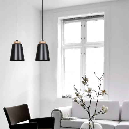 Regletté de plafond Lasso Noir (2 lumieres)