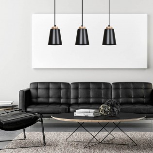 Regletté de plafond Lasso Noir (3 lumieres)