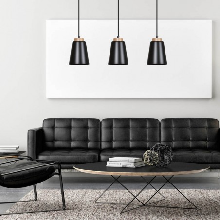 Regletté de plafond Lasso Noir (3 lumieres)