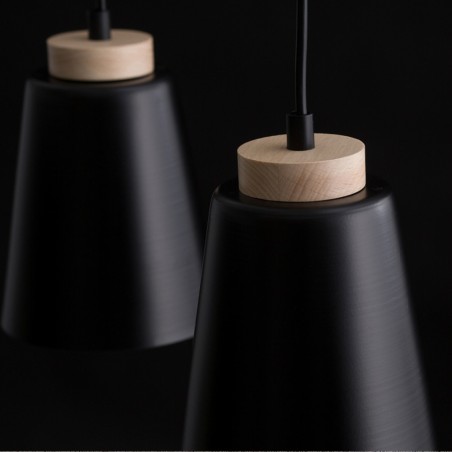 Regletté de plafond Lasso Noir (3 lumieres)