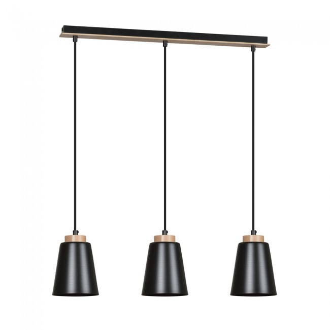 Regletté de plafond Lasso Noir (3 lumieres)