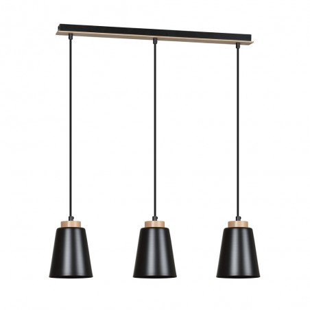 Regletté de plafond Lasso Noir (3 lumieres)