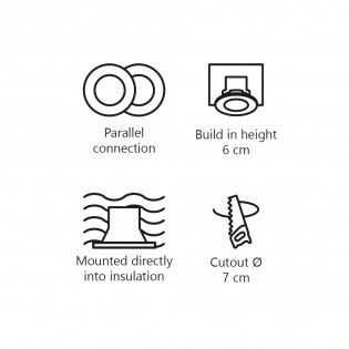 Downlight á LED Birla (6W)