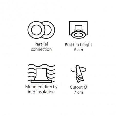 Downlight á LED Birla (6W)