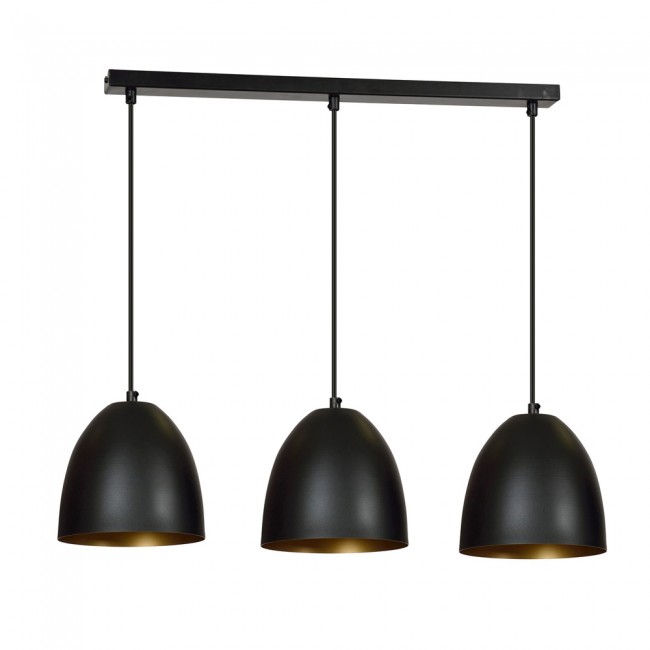 Regletté de plafond Jonix Noir/Or (3 lumieres)