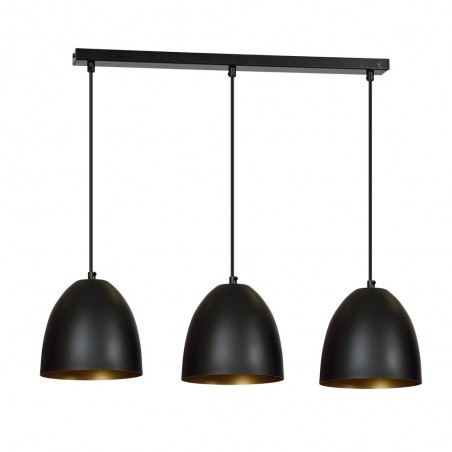 Regletté de plafond Jonix Noir/Or (3 lumieres)