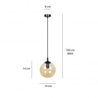 Lampe de plafond Sagan Ambre