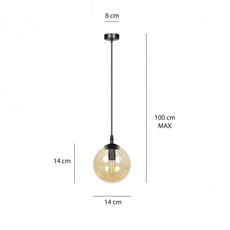 Lampe de plafond Sagan Ambre