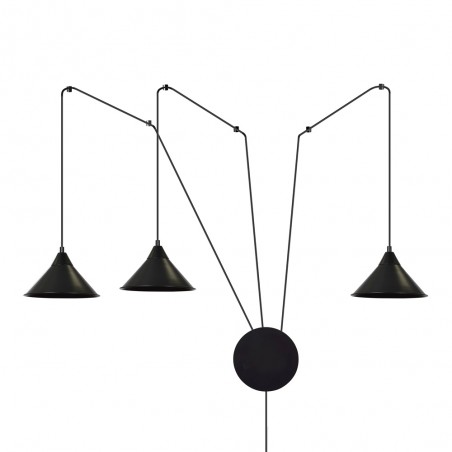 Applique Murale Cerremo Noir (3 lumieres)